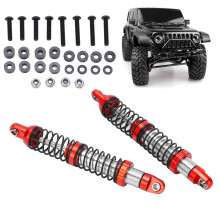 1 par de amortiguadores de 102 mm delanteros/traseros rojos SCX10 RC
