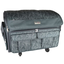 Everything Mary XXL Deluxe Rolling Sewing Machine Case, Grey Floral
