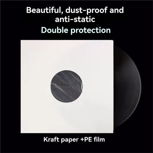 40 Unidades de Capas para Discos de Vinil de 7 Polegadas, Capas Internas Protetoras com Furo Central para Armazenamento de EP e Recipiente de EP de 1