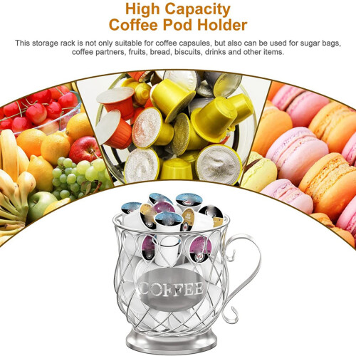 K Cup Coffee Capsule Storage Rack Coffee Capsule Rack Large Capacity Coffee Capsule Storage Rack Silver 1