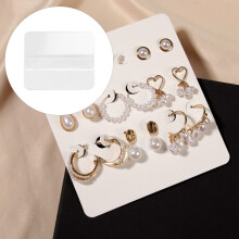 100 Pcs of Plastic Earring Card Adapter Self-Adhesive Lip Decoration Transparent Display Adapter Suitable for Ladies