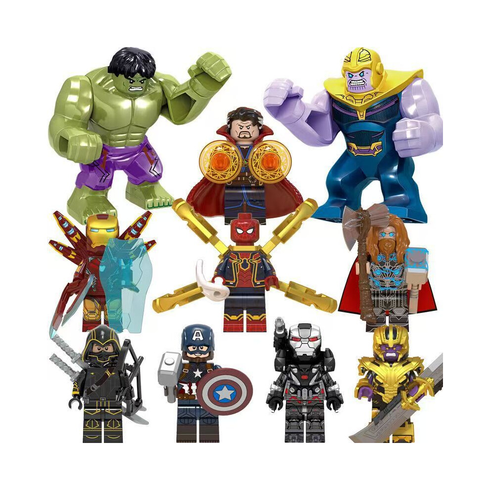 Photos - Construction Toy  Avengers, Iron Man, Thor, Captain America, Spider Man, Thanos, Hawkeye series, Alliance LEGO puzzle compatible, suit(10pcs)