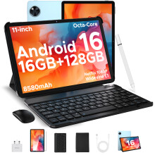 (BLUE) DOOGEE U11-VIP Edition 2026 Newest Android 16 Tablet 11 Inch, Gemini AI Android Tablets Octa-Core 16GB RAM 128GB ROM(TF 2TB), 8580mAh Battery