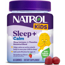 Natrol, Kids, Sleep + Calm Gummies, Age 4+, Strawberry, 60 Gummies Natural Sleeping Aid
