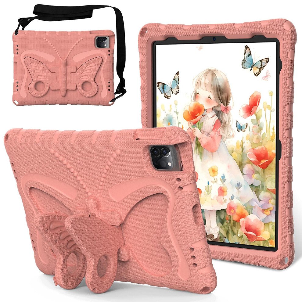 Compatible Ipad Pro 11 2024 Butterfly Bracket Eva Shockproof Tablet Case:pink Orange 8273334366599