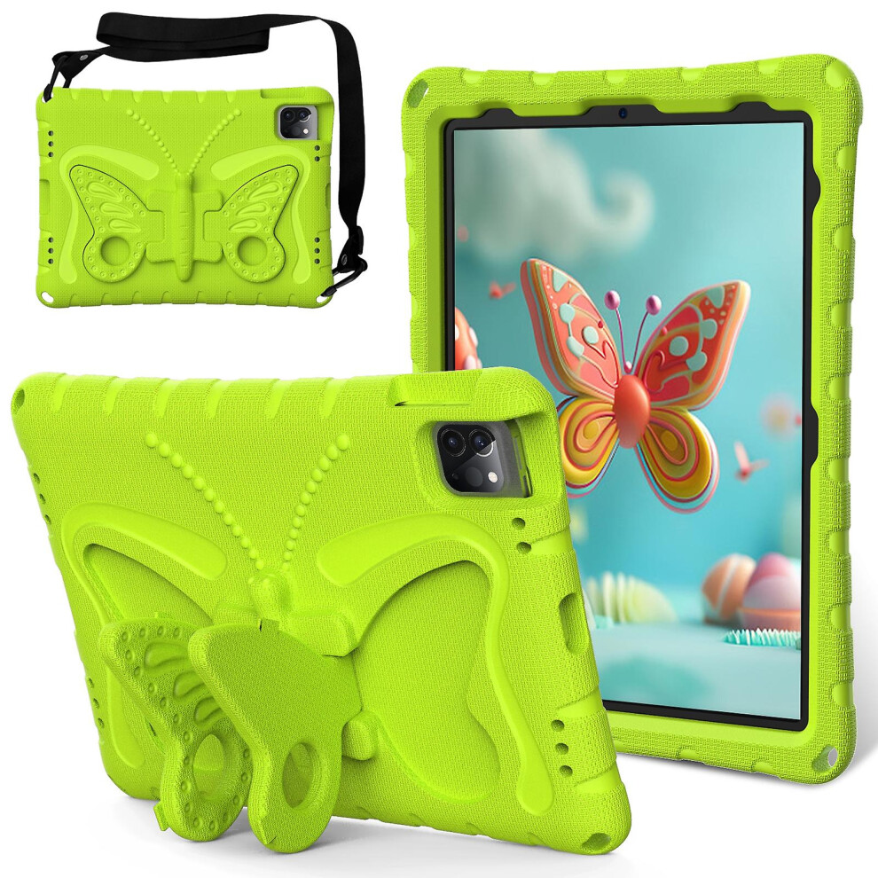 Compatible Ipad Pro 11 2024 Butterfly Bracket Eva Shockproof Tablet Case:grass Green 8273334366551
