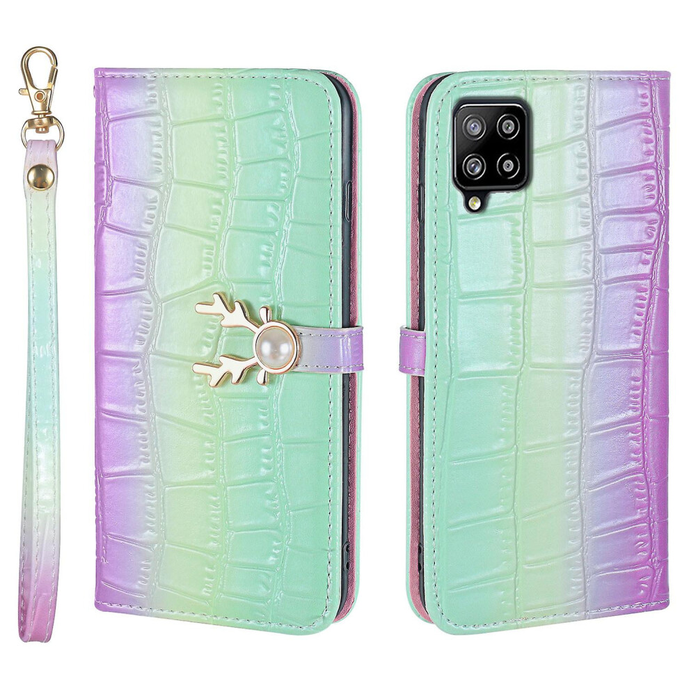 Compatible Samsung Galaxy M32 Phone Case With Strap:gradient Green 4112112233675