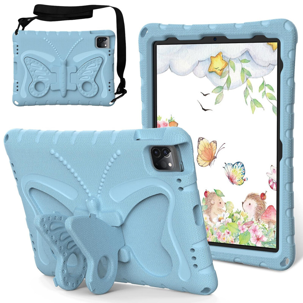 Compatible Ipad Pro 11 2024 Butterfly Bracket Eva Shockproof Tablet Case:light Blue 8273334366568