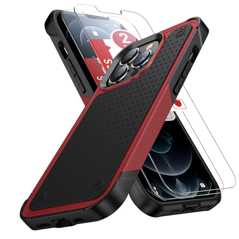 Fashion And Simple Phone Case Compatible Iphone 13 Pro:red And Black 3225532135588
