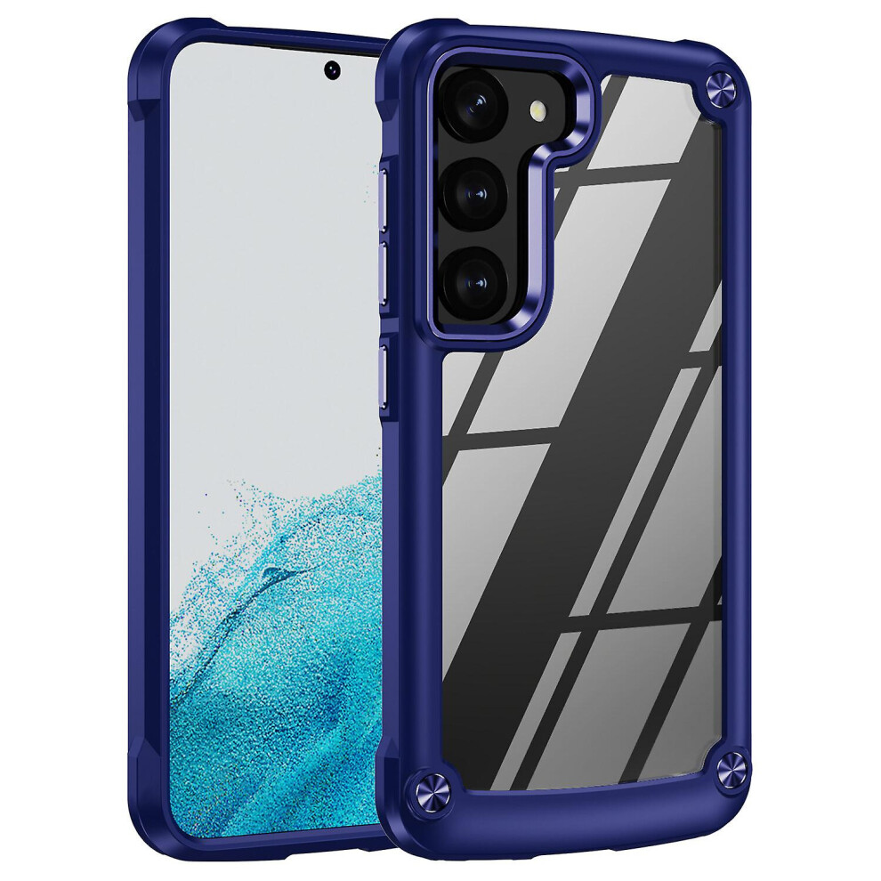 Simple Phone Case Compatible Samsung Galaxy S23 With Wireless Charging: Blue 4112112233811