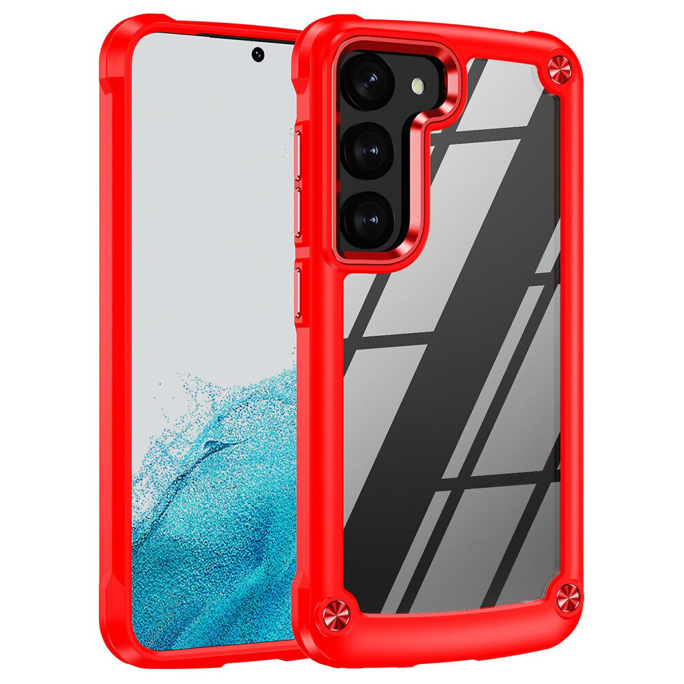 Simple Phone Case Compatible Samsung Galaxy S23 With Wireless Charging: Red 4112112233835