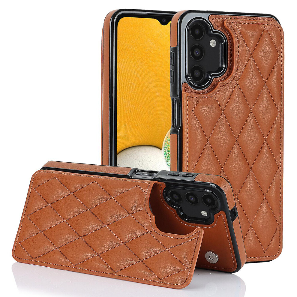 Samsung A13 4G 5G Case, Pu Leather Flip Cover Magnetic Closure Wallet Card Slots Stand Case: Brown 3654584403787
