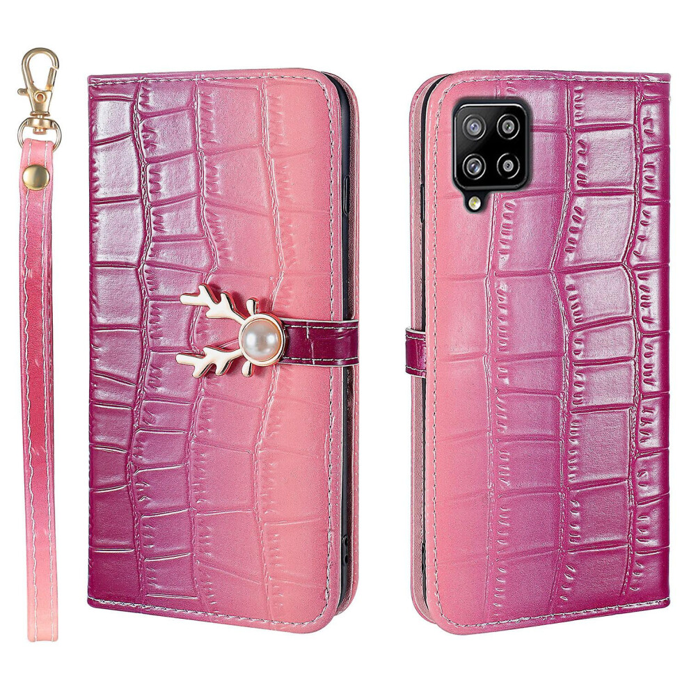 Compatible Samsung Galaxy M32 Phone Case With Strap:purplish Red 4112112233705