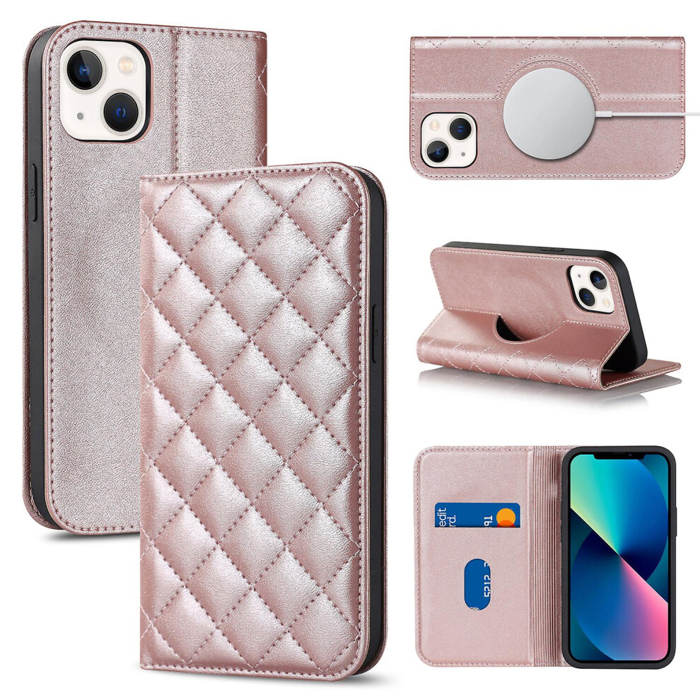 Compatible Iphone 13 Mini Case Leather Wallet Flip Phone Case With Magsafe: Pink 3748264225476