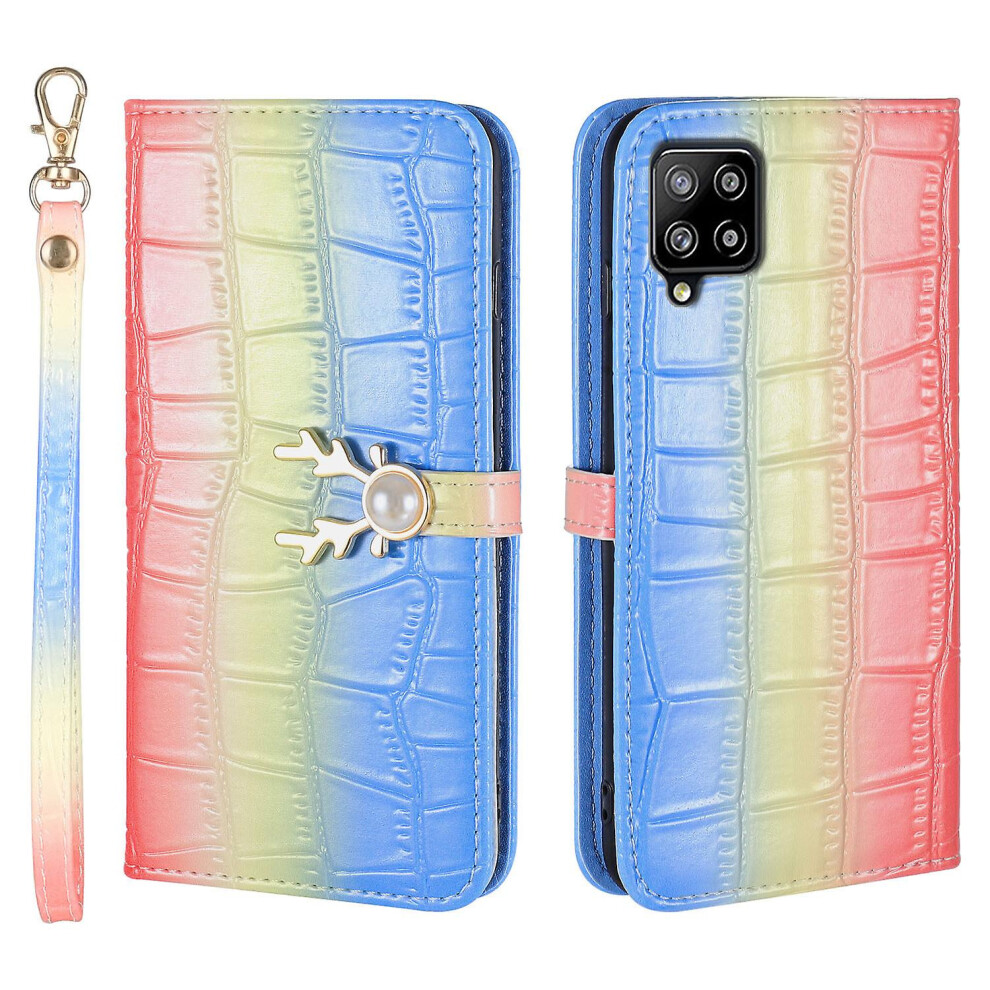 Compatible Samsung Galaxy M32 Phone Case With Strap:gradient Blue 4112112233668