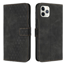 iphone11 pro max Case, PU Leather Flip Cover Magnetic Clasp Design Wallet Card Slots Stand Case:Black