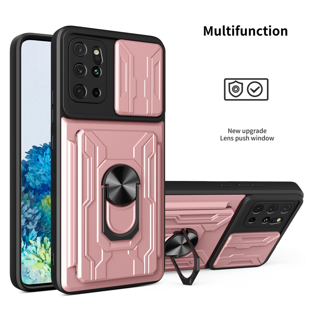 Magnetic Phone Case Compatible Samsung S20 Plus Slide Camera Lens Protection And Built In 360 Rotatable Ring Holder:rose Gold 3654584403527