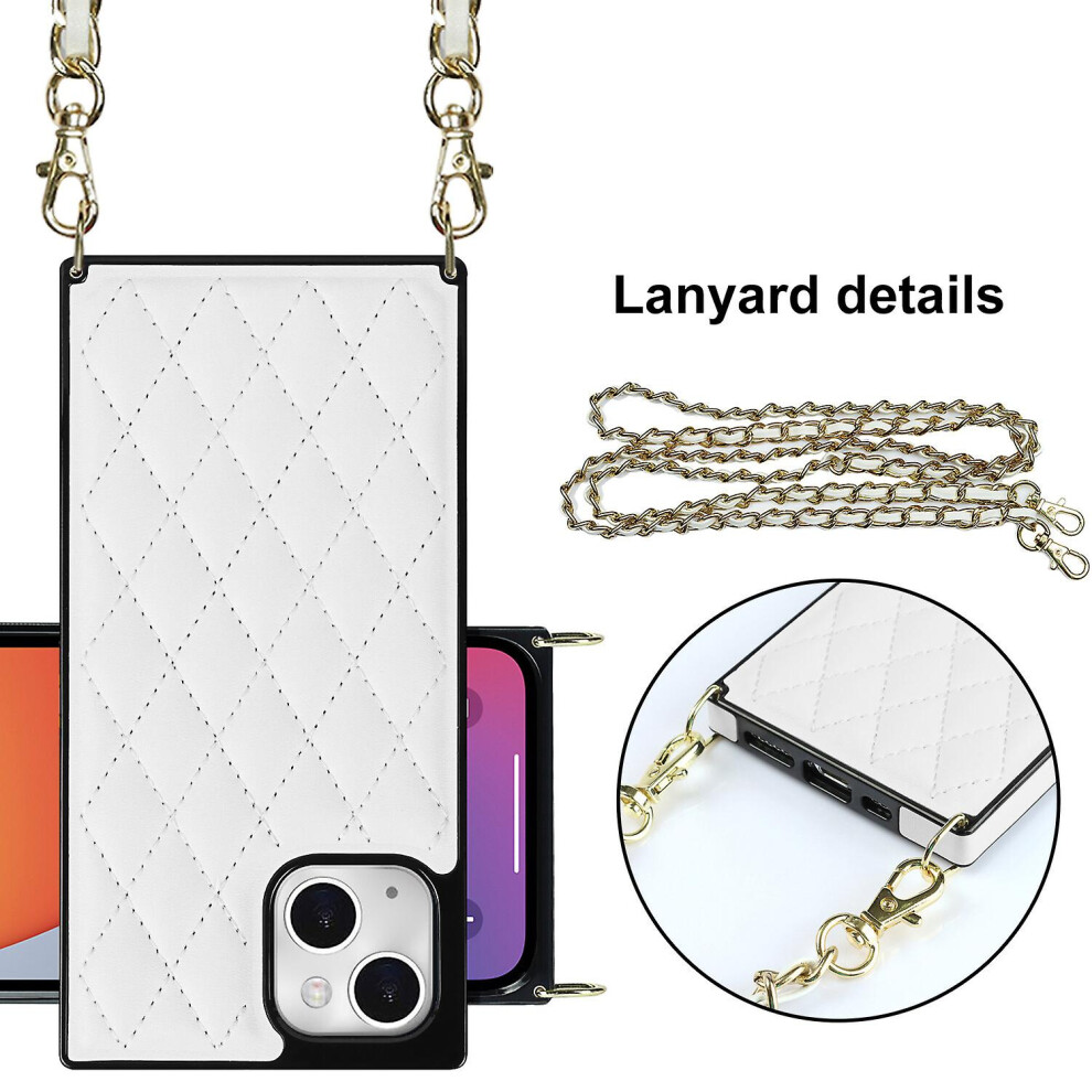 Cross Body Lanyard Cover Compatible Iphone 13 Case: White 8023556359042