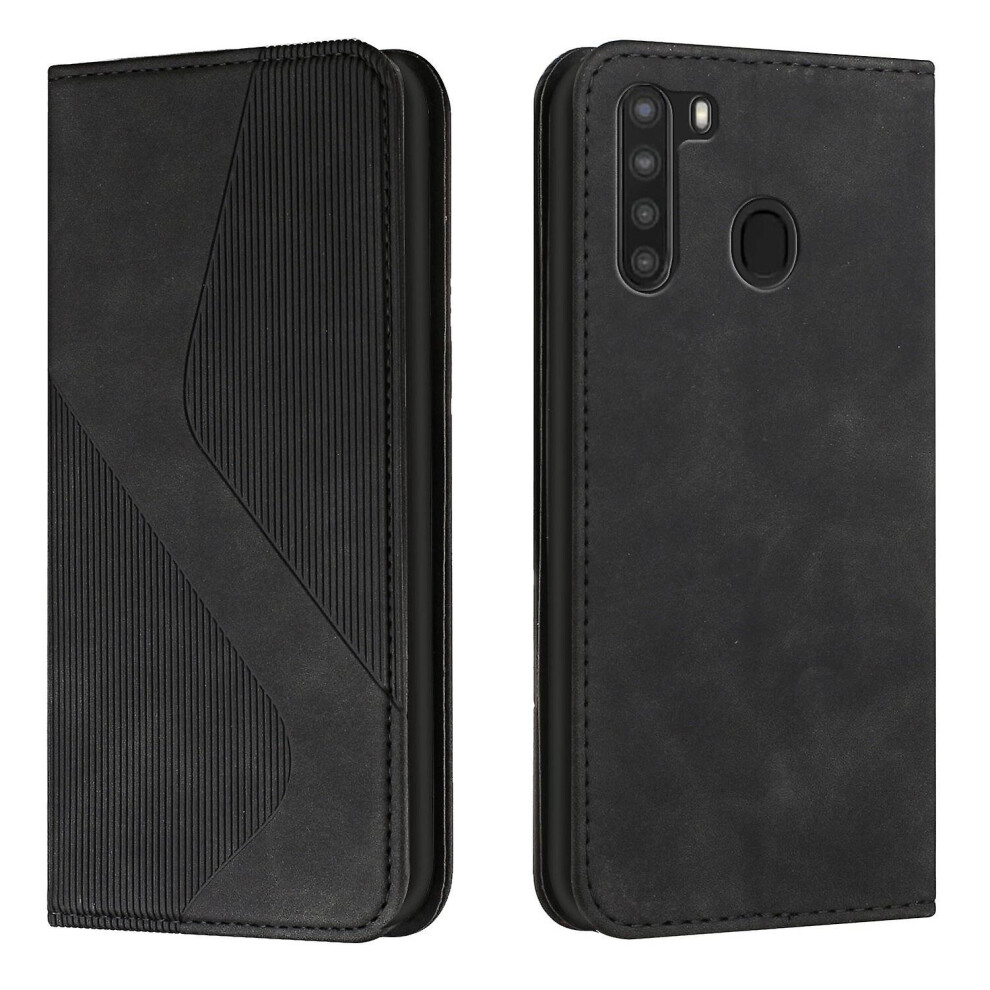 Samsung Galaxy A21 Us Case, Pu Leather Flip Cover Magnetic Closure Wallet Card Slots Stand Case: Black 7357467398533
