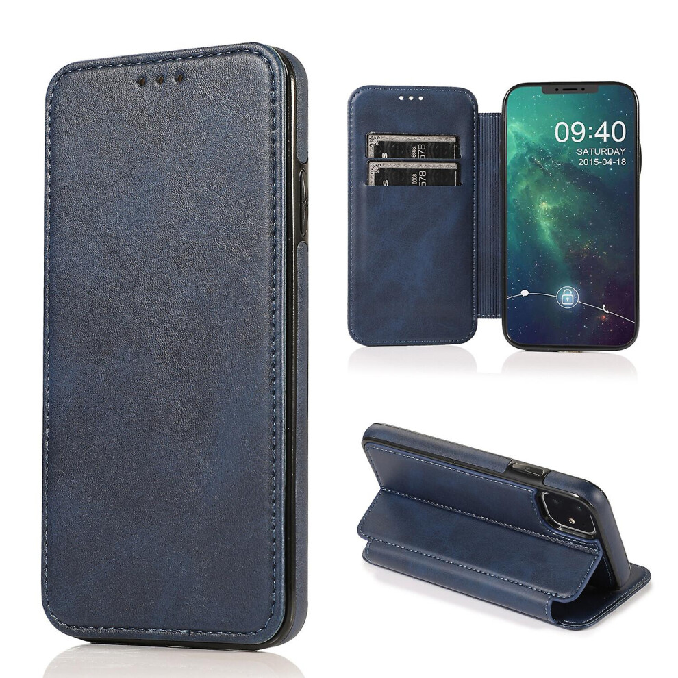 Iphone 11 Case Leather Wallet Flip Phone Case: Blue 3581503313844