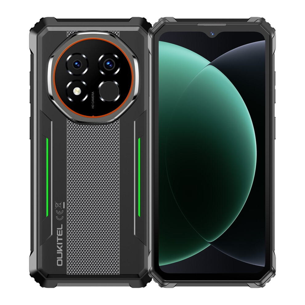 Oukitel (Green) G6 4G Rugged Phone Unisoc T615 4G 24(8 16)Gb 256Gb 6.5-Inch Android 15 10600Mah Android 16,/Black/Orange Green