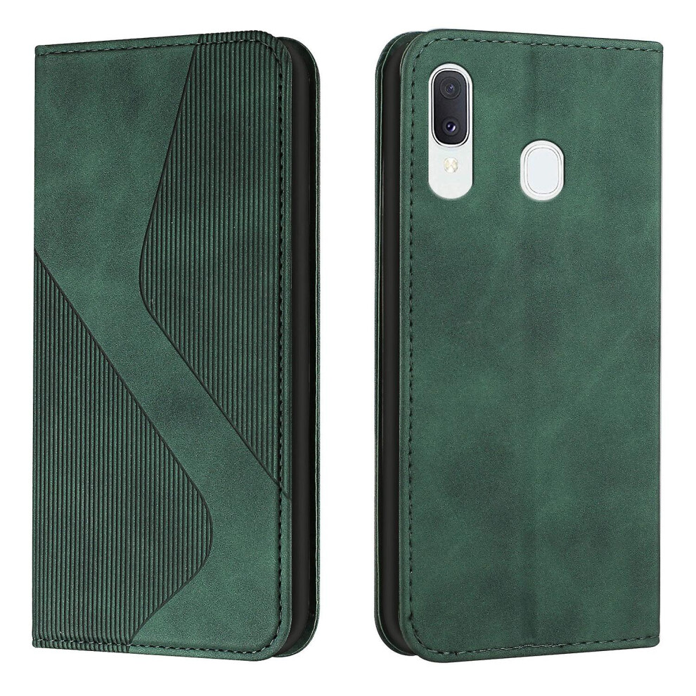 Samsung Galaxy A20 /A30 /M10s Case, Pu Leather Flip Cover Magnetic Closure Wallet Card Slots Stand Case: Green 4059075279411
