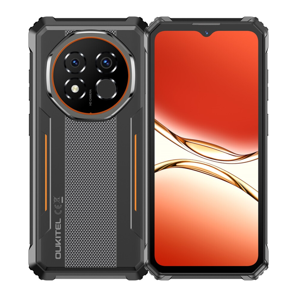 Oukitel (Orange) G6 4G Rugged Phone Unisoc T615 4G 24(8 16)Gb 256Gb 6.5-Inch Android 15 10600Mah Android 16,Green/Black/Orange Green,Orange