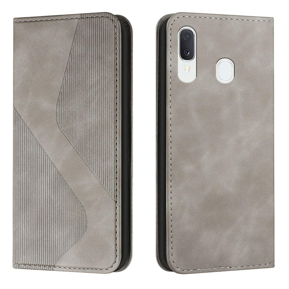 Samsung Galaxy A20 /A30 /M10s Case, Pu Leather Flip Cover Magnetic Closure Wallet Card Slots Stand Case: Gray 4059075279404