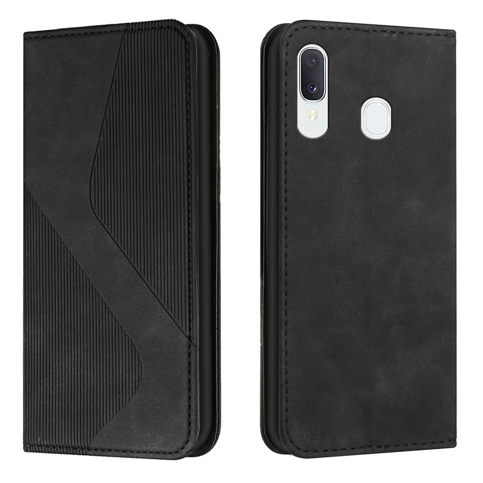 Samsung Galaxy A20 /A30 /M10s Case, Pu Leather Flip Cover Magnetic Closure Wallet Card Slots Stand Case: Black 3091515279958