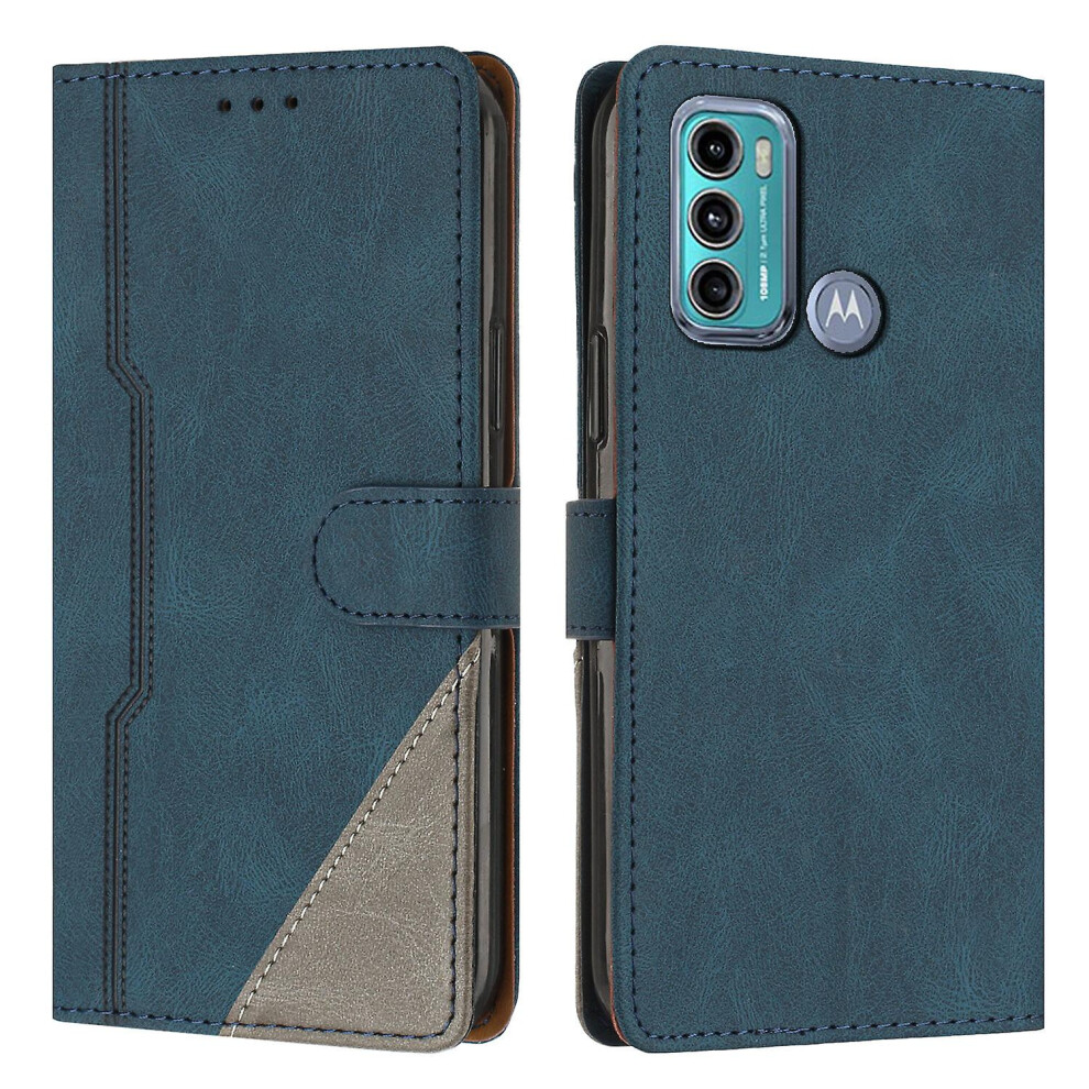 Leather Magnetic Clasp Case With Flip Wallet Stand Function Cover Compatible Moto G60 /G40 Fusion: Blue 4327429424252