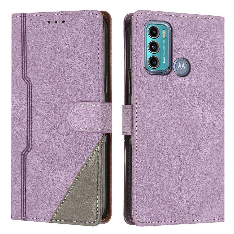 Leather Magnetic Clasp Case With Flip Wallet Stand Function Cover Compatible Moto G60 /G40 Fusion: Purple 3463626398284