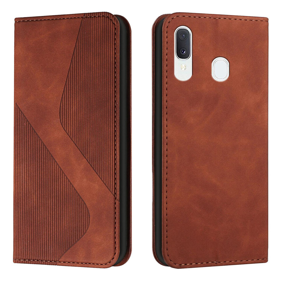 Samsung Galaxy A20 /A30 /M10s Case, Pu Leather Flip Cover Magnetic Closure Wallet Card Slots Stand Case: Brown 4059075279398