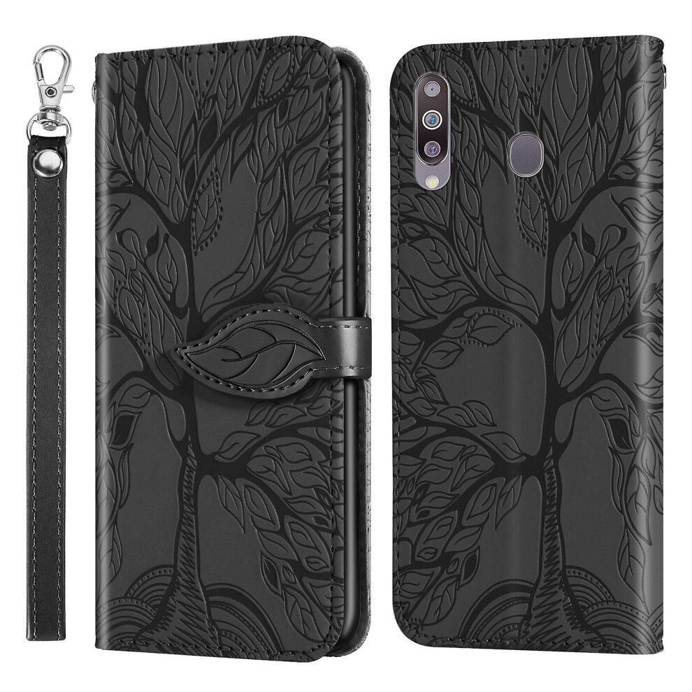 Compatible Samsung Galaxy A8s /A9 Pro 2019 Wallet Case,2 Credit Card Slot Id Card Holder,Pu Leather Flip Case With Strap - Black 7357467398755