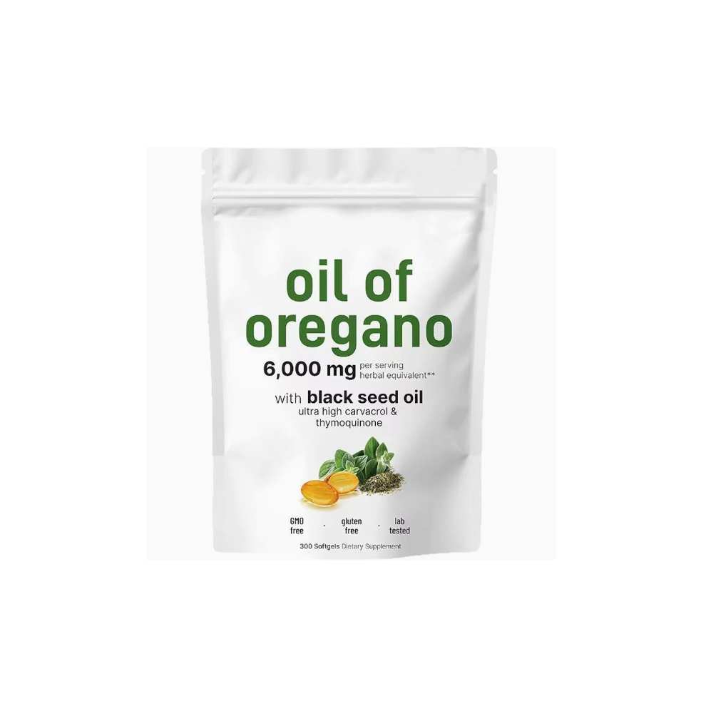 Black (1Pack) Oil Of Oregano Softgels 6000Mg Per Serving, 300 Count