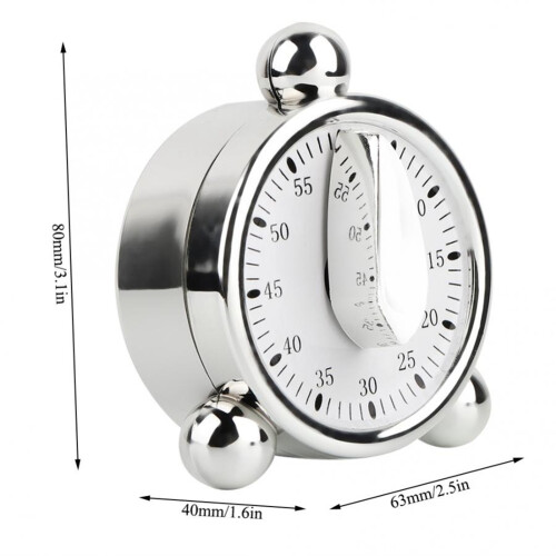2X 60 Minutes Kitchen Mechanical Timer Cooking Reminders Alarm Clock for Kitchen Office Countdown Timer 2