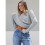 Women'S Oversized Cable Knit Crewneck Sweaters Gray S 4