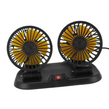 DC 12V Zweikopf-Autokühlventilator, 2 Geschwindigkeiten, 360