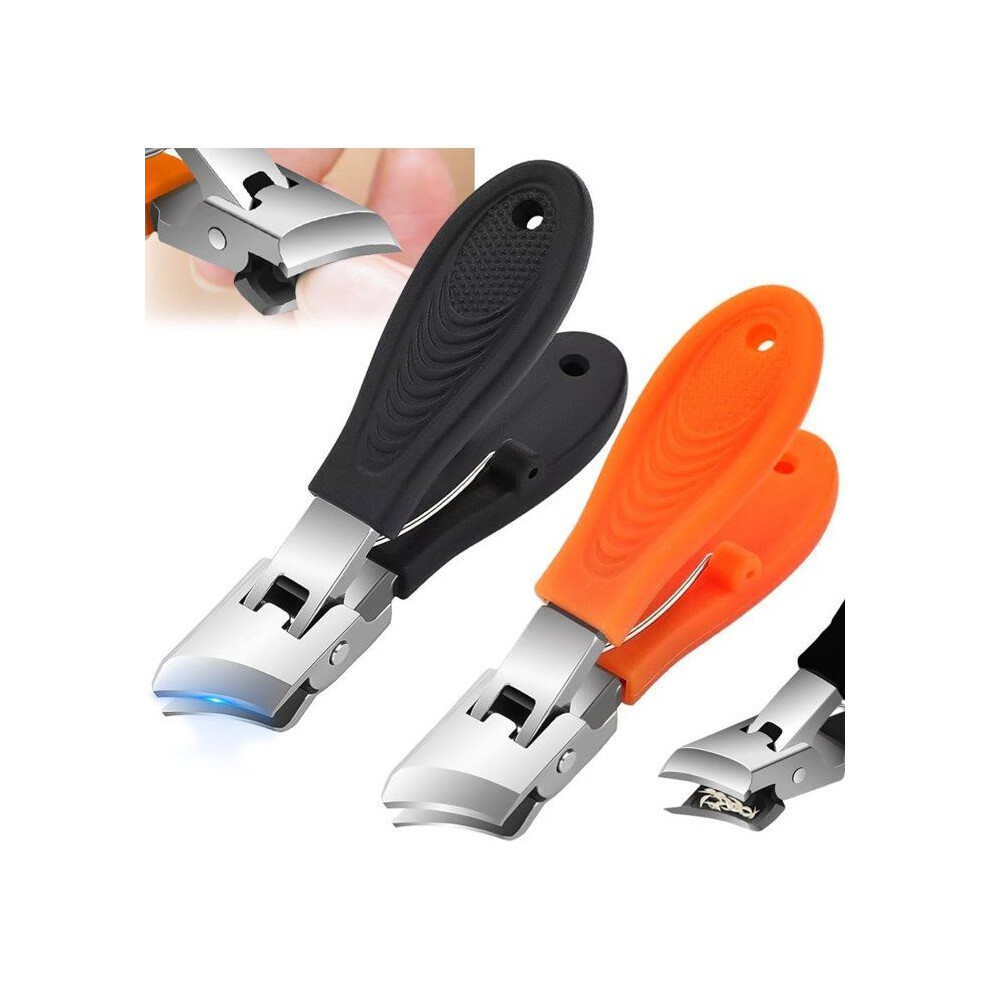 Anti-Splash Large Opening Nail Clippers - Heavy Duty Fingernail & Toenail Trimmer with Integrated Scrap Collector