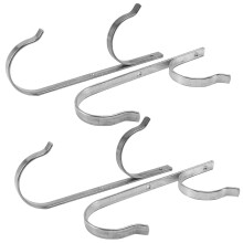Pool Pole Hanger Premium 4Pcs Aluminium Holder Set, Perfect Hooks for Telescopic Poles, Skimmers, Leaf Rakes,