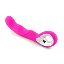 Masseur vibrant ergonomique pour point G avec poignée en forme de boucle pour les doigts - Baguette en silicone multi-vitesses