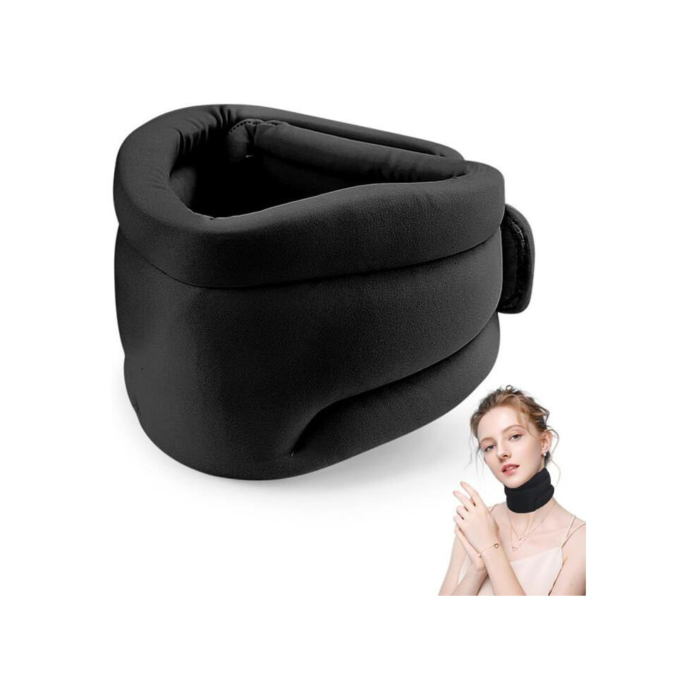 Black Anti-Snoring Head Support Pillow, Sleep Aid Pillow, Cervical Pillow, Neck Support Pillow (Black)