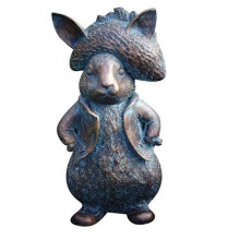 Statue di Animali All'Aperto Statua di Animali Divertenti Ornamenti da Giardino Figurine di Piccoli Animali Coniglio con Cappuccio