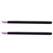 2X Stylo Bâton Cuticule Pierre Scrubs Noir Quartz Cuillère Poussoir Cuticule D'Art D'Ongle Outils de Soins de Manucure Poussoir D'Ongles Coupés