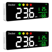 2X DM1306D Numérique Décibel Sonomètre Détecteur de Bruit Mural Intelligent 30-130DB Moniteur de Température Et D'Humidité