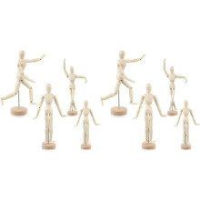 8 Stuks Beweegbare Houten Mannequin Figuur Hout Menselijk Model Tekening Figuur voor Schetsen Schilderen Kerst Bureau Decor
