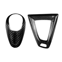 2PCS Center Console Gear Shift Knob Trim Cover & Gear  for  M3 M4 F80 F82 F83 2014-2018 LHD
