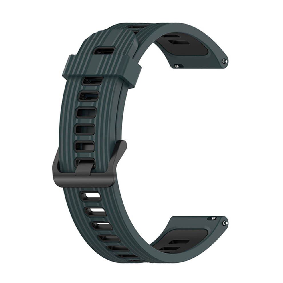 (Olive Green Black) 22Mm Two-Tone Striped Silicone Watch Band Watch Strap For Huawei Gt3 Se Green,Black 688249443972