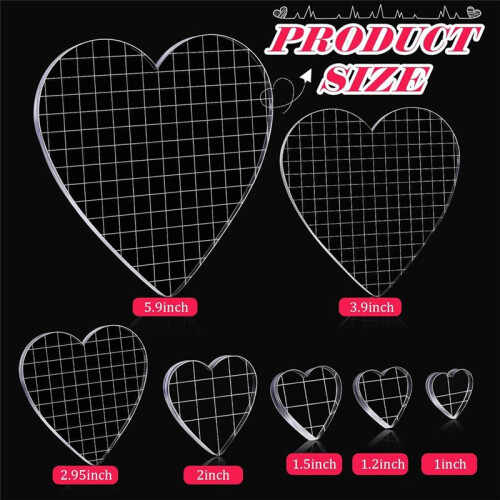 7 Pieces Acrylic Stamp Blocks Set Clear Stamping Blocks Tools with Grid, Decorative Stamp Blocks 1