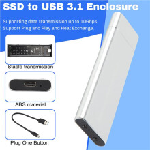 M.2 NVMe SSD Behuizing Adapter 10Gbps USB C 3.1 Gen2 NVMe Behuizing Externe Behuizing NVMe Reader NVMe Behuizing Zilver