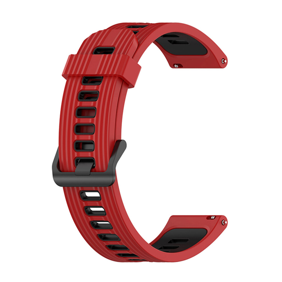 (Red Black) 22Mm Two-Tone Striped Silicone Watch Band Watch Strap For Huawei Gt3 Se Black,Red 688249443934